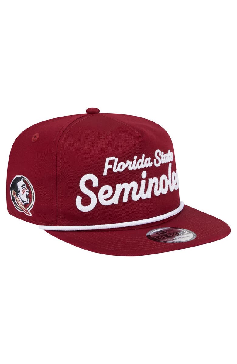 New Era Men's New Era Garnet Florida State Seminoles Adventure Team Text Golfer Snapback Hat, Main, color, 