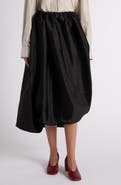 Bottega Veneta Asymmetric Midi Satin Bubble Skirt