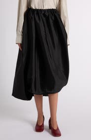 Bottega Veneta Asymmetric Midi Satin Bubble Skirt