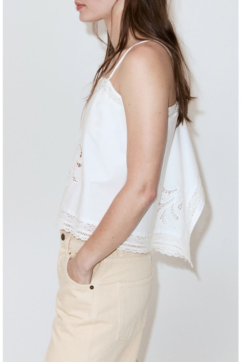 Floral Broderie Anglaise Top, Alternate, color, OFF WHITE