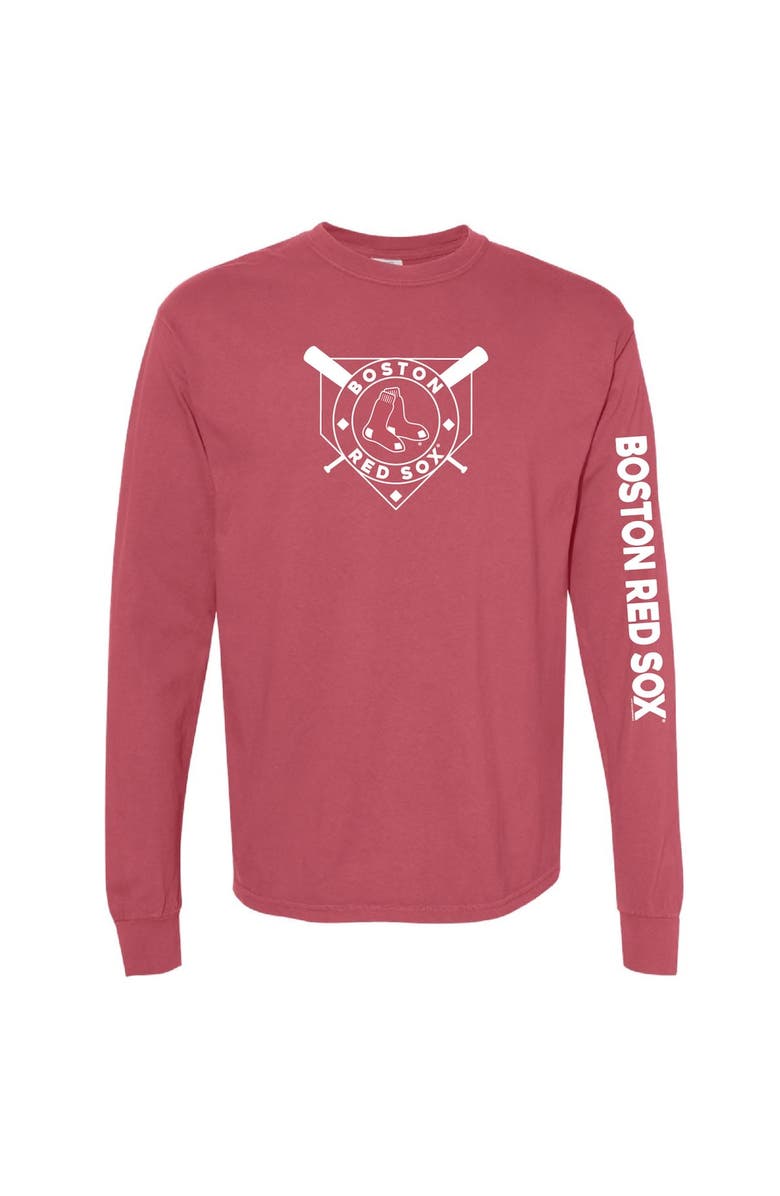 SOFT AS A GRAPE Women's Soft as a Grape Red Boston Red Sox Pigment Dye Long Sleeve T-Shirt, Main, color,