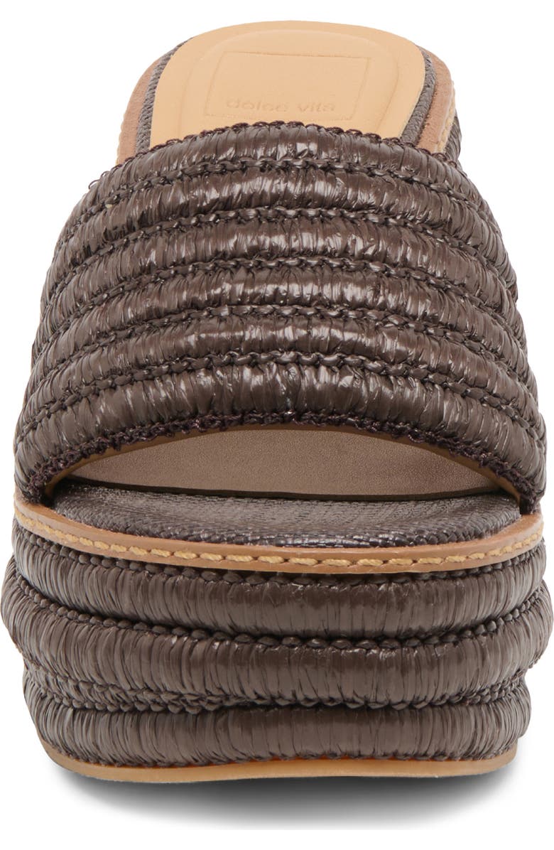 Dolce Vita Throne Platform Wedge Sandal, Alternate, color, Chocolate Woven Raffia