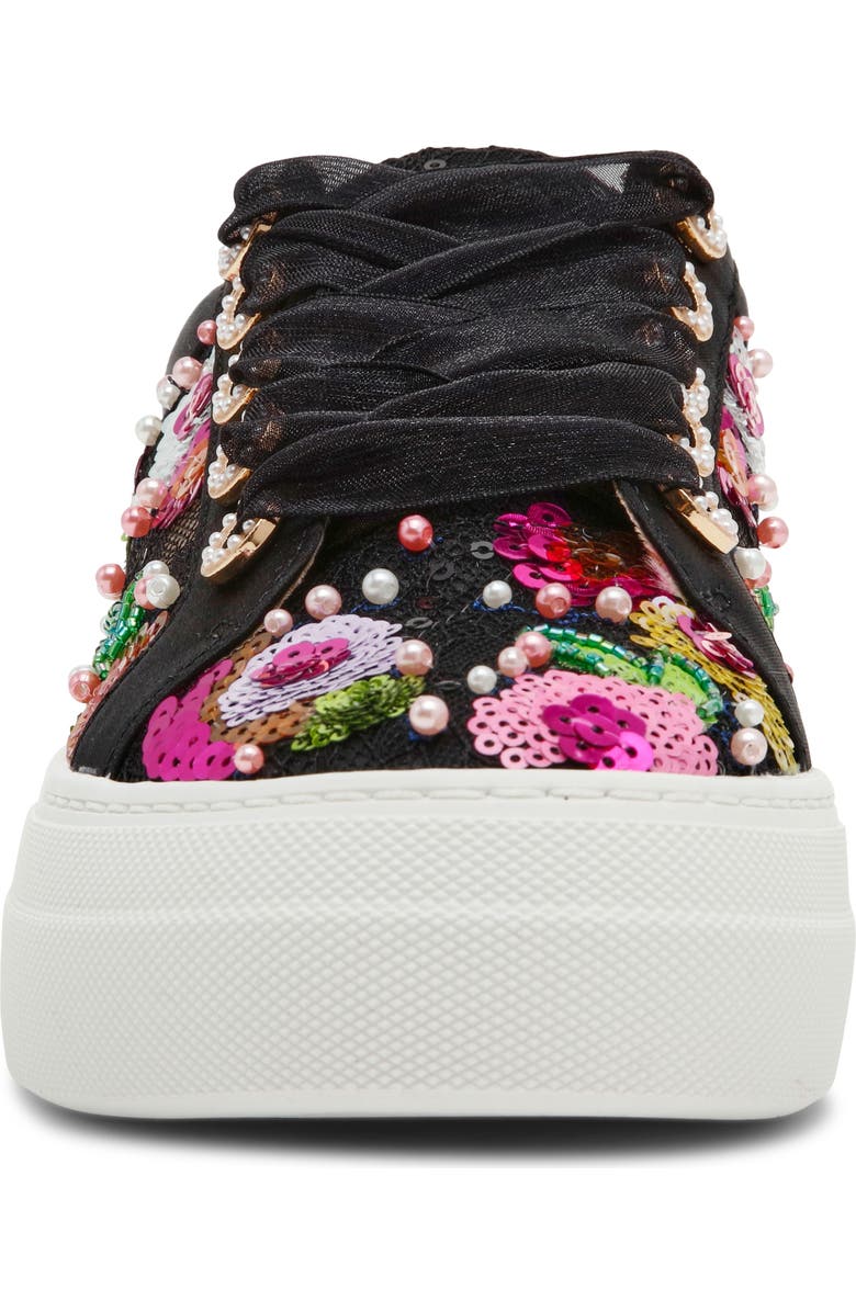 Betsey Johnson Bonny Sequin Platform Sneaker, Alternate, color, Black Floral