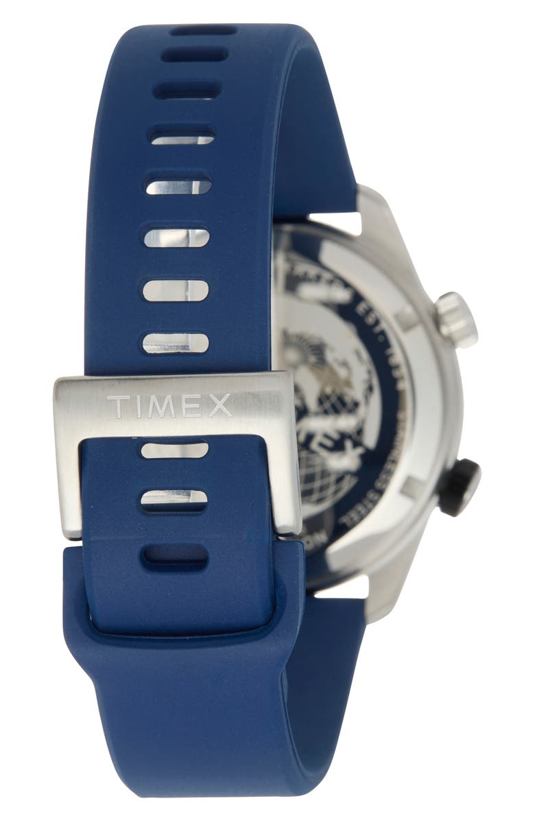 Timex<sup>®</sup> Waterbury Dive Silicone Strap Watch, 41mm, Alternate, color, Blue