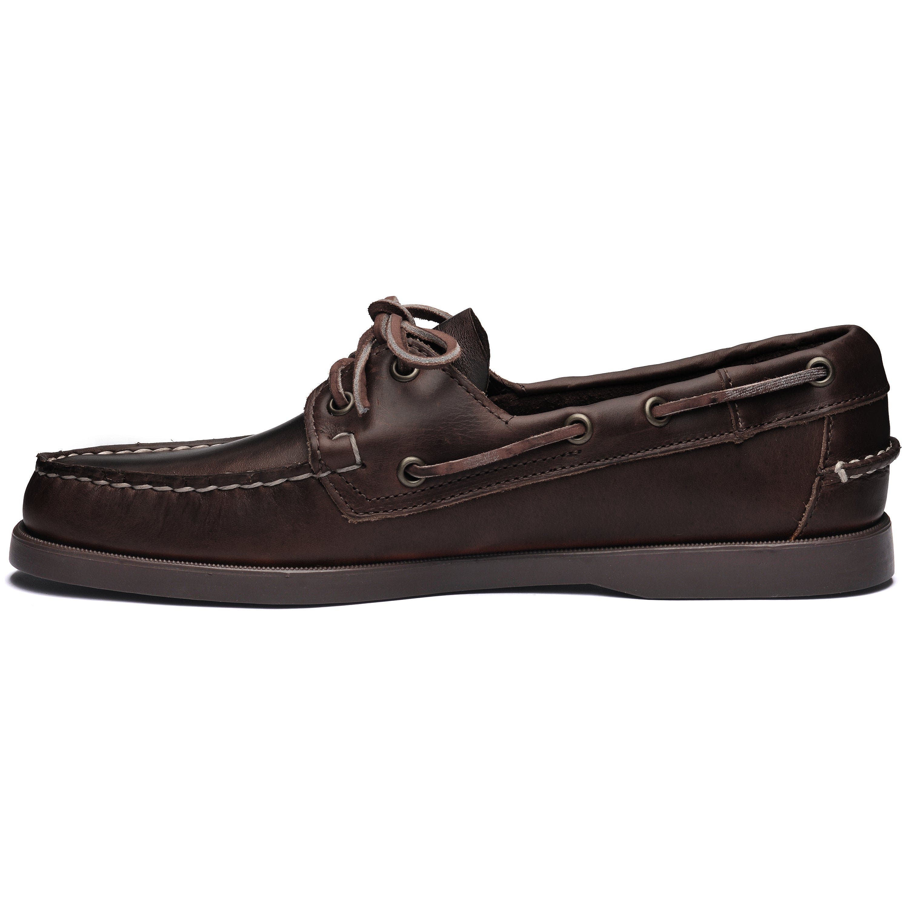 Sebago Portland Waxed Boat Shoes, Alternate, color, Dark Brown-Gum