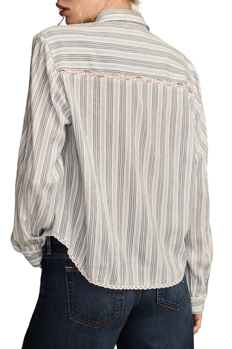 Lace Trim Shirt, Alternate, color, BLUE STRIPE
