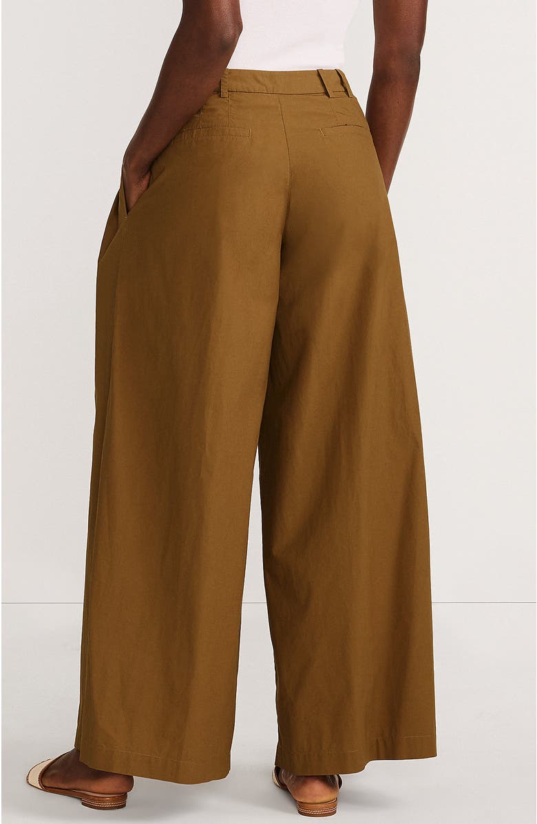 Lands' End Poplin Mid Rise Pleated Slouchy Pants, Alternate, color, 