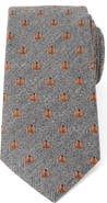 Cufflinks, Inc. Holiday Pumpkin Silk & Linen Blend Herringbone Tie