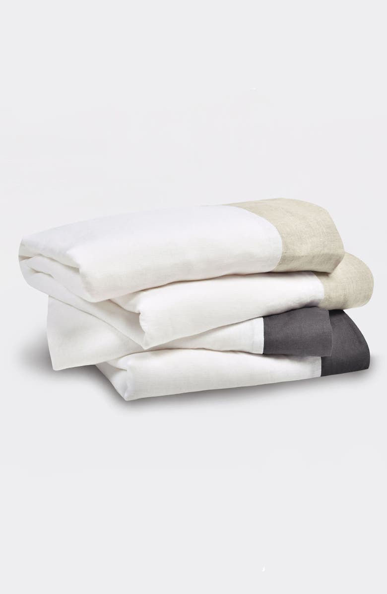 MELANGE HOME Linen Border Hem Sheet Set, Alternate, color,