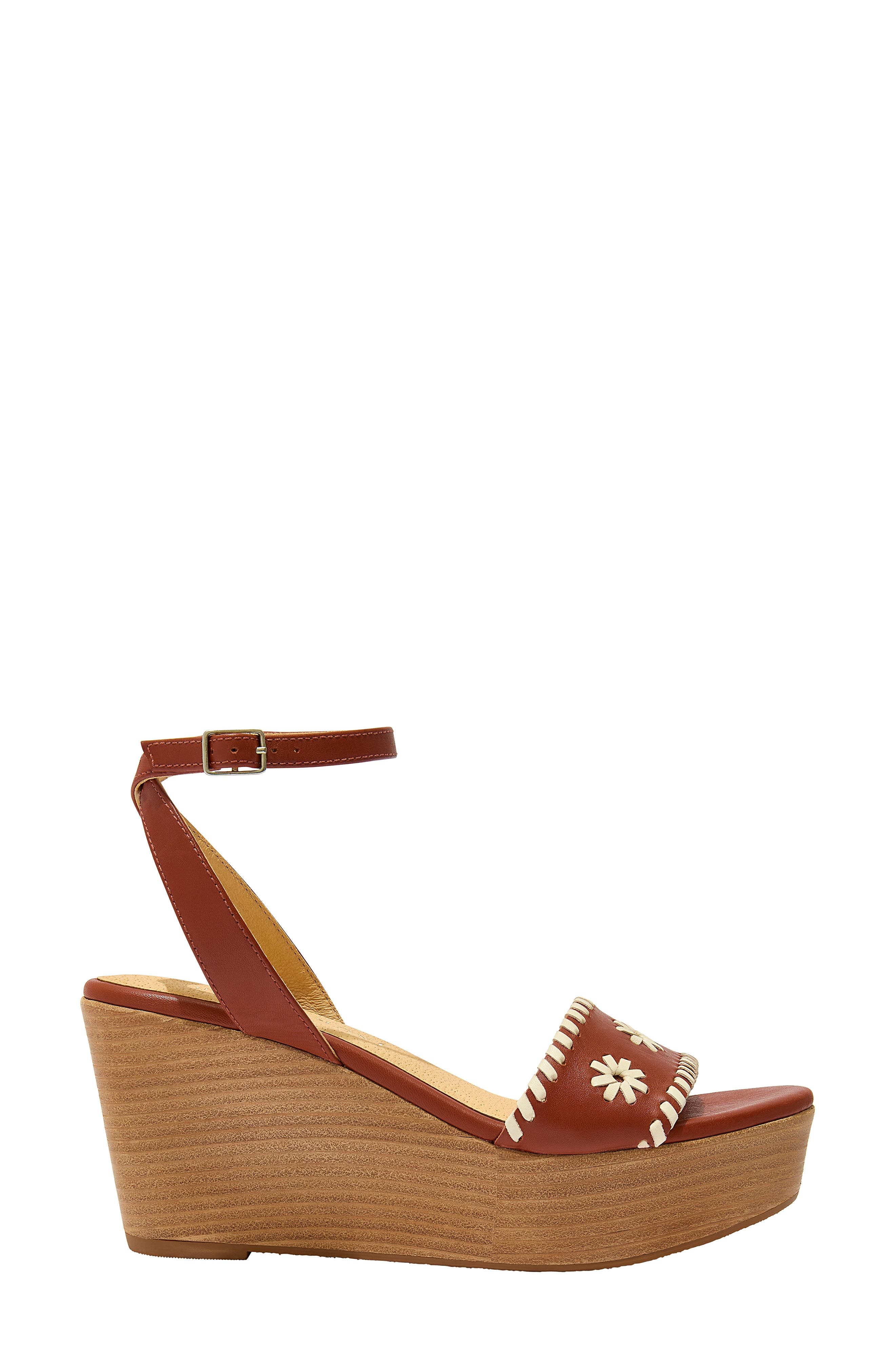 Ferry Stacked Platform Wedge Sandal, Alternate, color, LUGGAGE/ IVORY