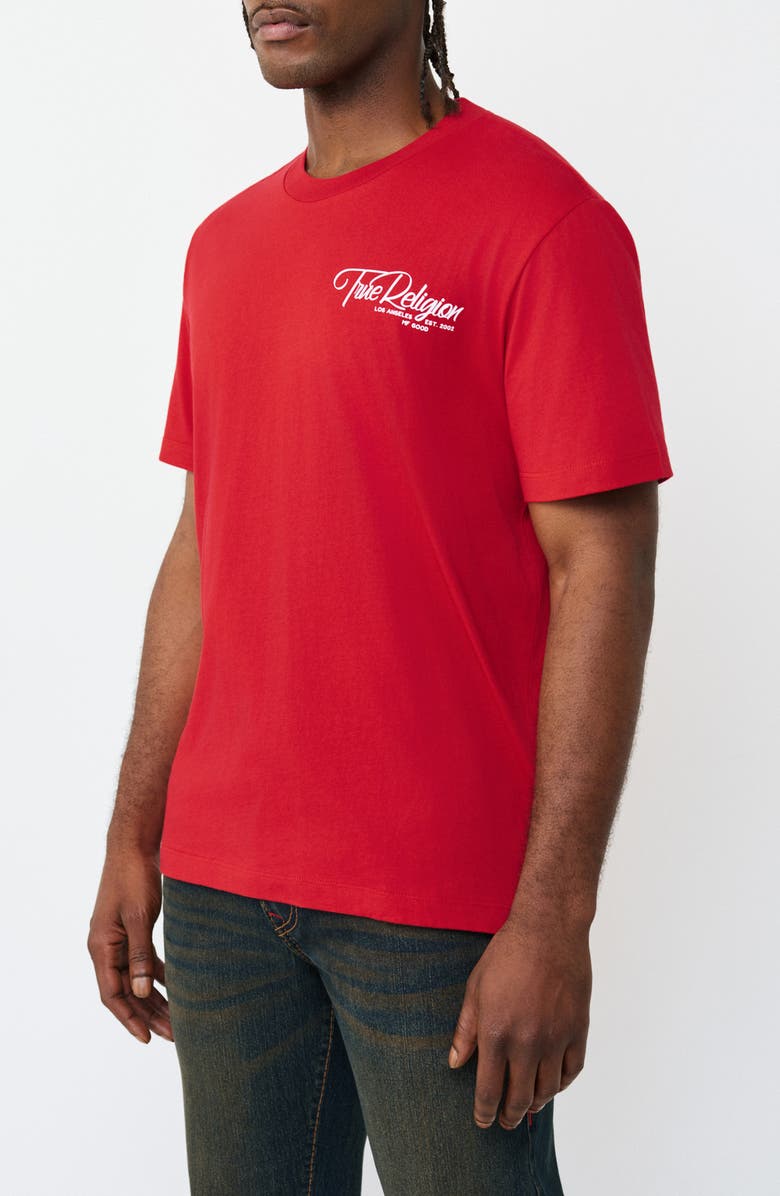 True Religion Ribbon Sketch Logo Graphic T-Shirt, Alternate, color, Trv Red