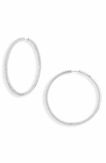 Perfect Cubic Zirconia Pavé Inside Out Hoop Earrings
