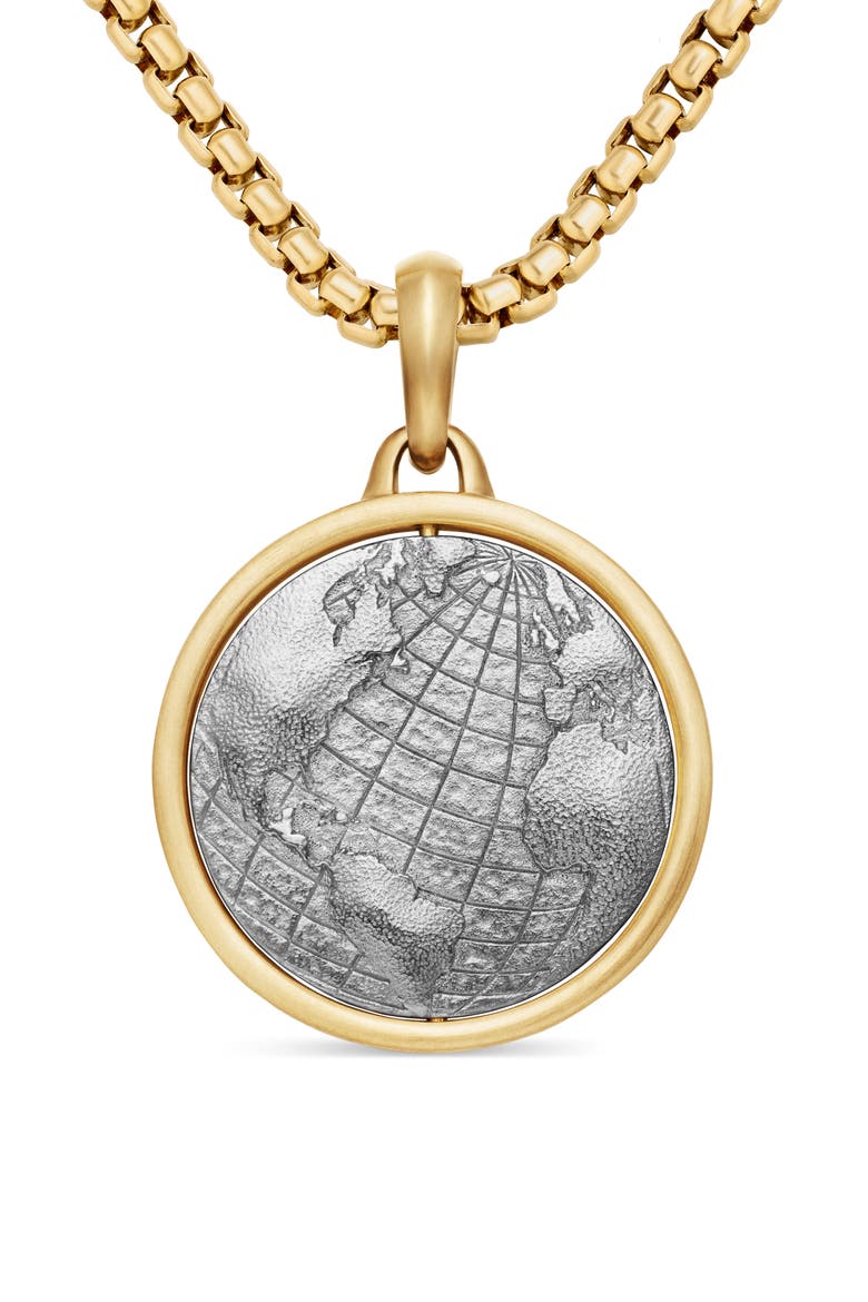 Earth and Moon Duality Amulet in Sterling Silver with 18K Yellow Gold, Main, color, STERLING SILVER WITH 18K GOLD