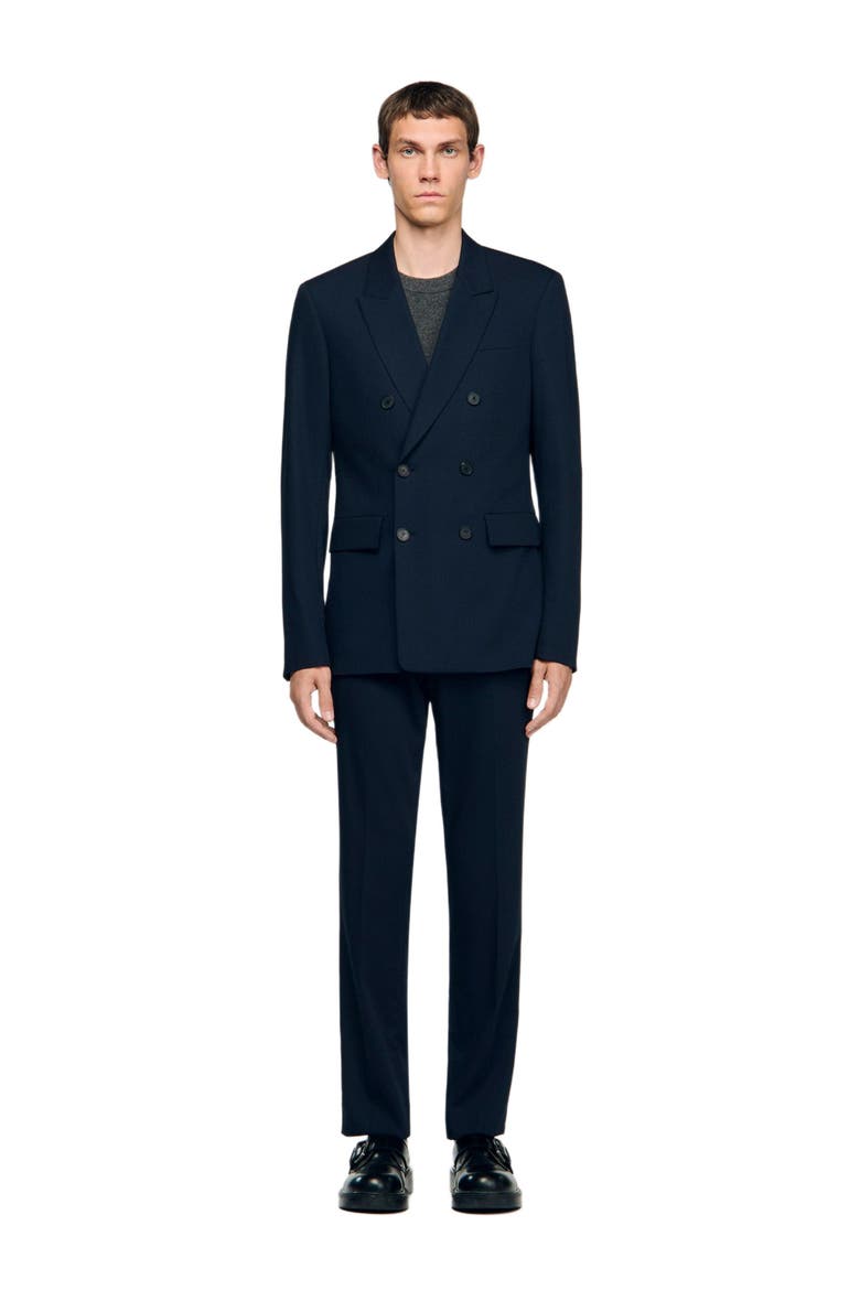 Double-breasted suit jacket, Alternate, color, Navy blue