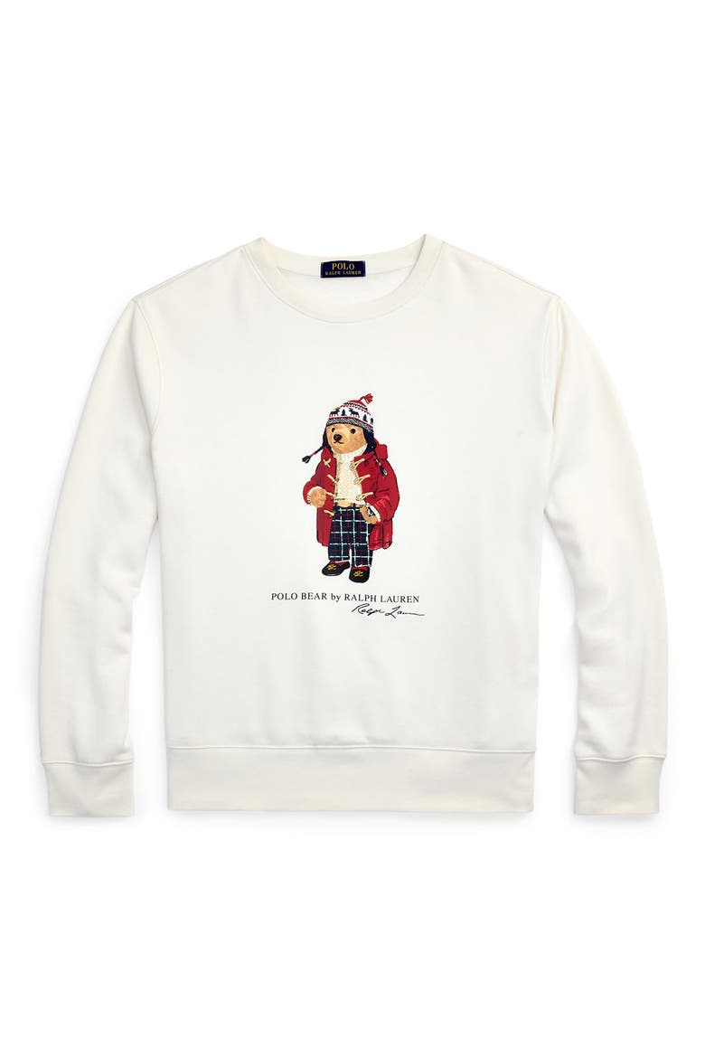 Polo Bear Fleece Sweatshirt, Alternate, color, F24 NEVIS HOLIDAY BEAR