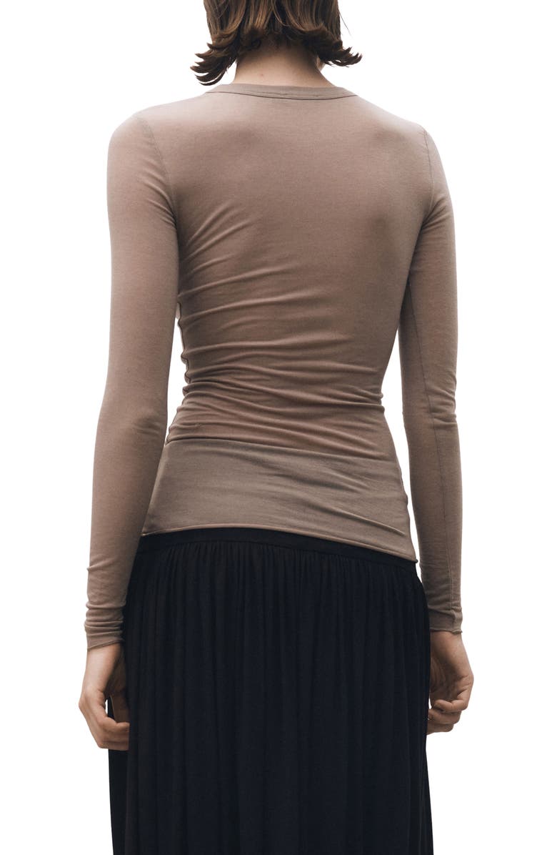MANGO Lightweight Long Sleeve Top, Alternate, color, Light/ Pastel Brown