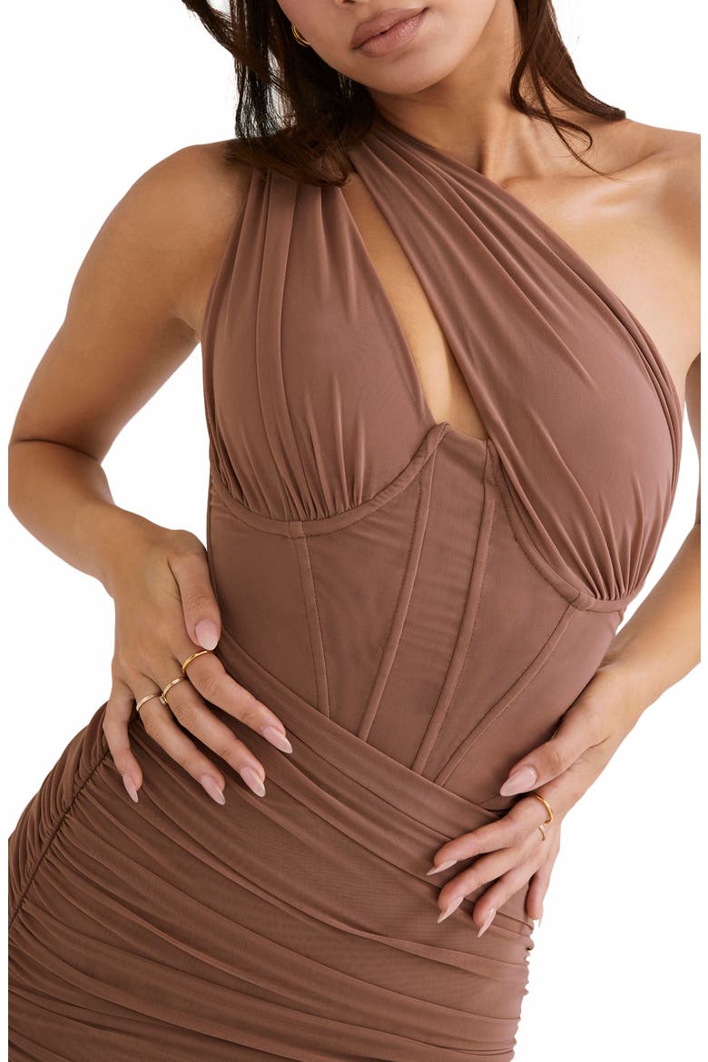 valentina asymmetric cutout one shoulder midi dress Valentina Asymmetric Cutout One-Shoulder Midi Dress (Women)