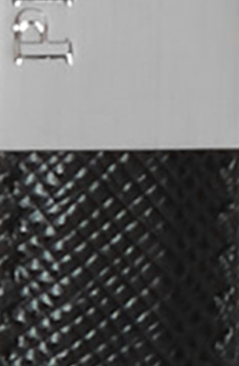 Prada Logo Buckle Saffiano Leather Skinny Belt, Alternate, color,