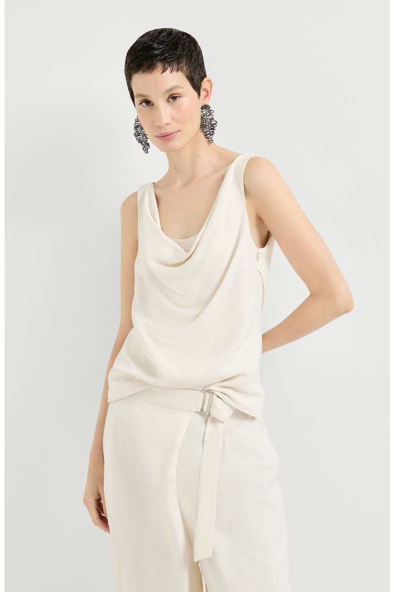 Fluid twill top, Alternate, color, Ivory