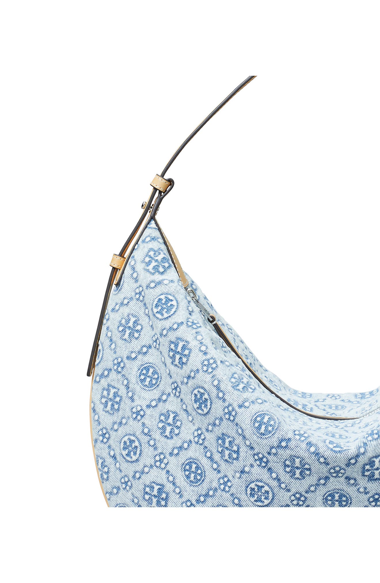 Tory Burch T Monogram Denim Shoulder Bag, Alternate, color, 