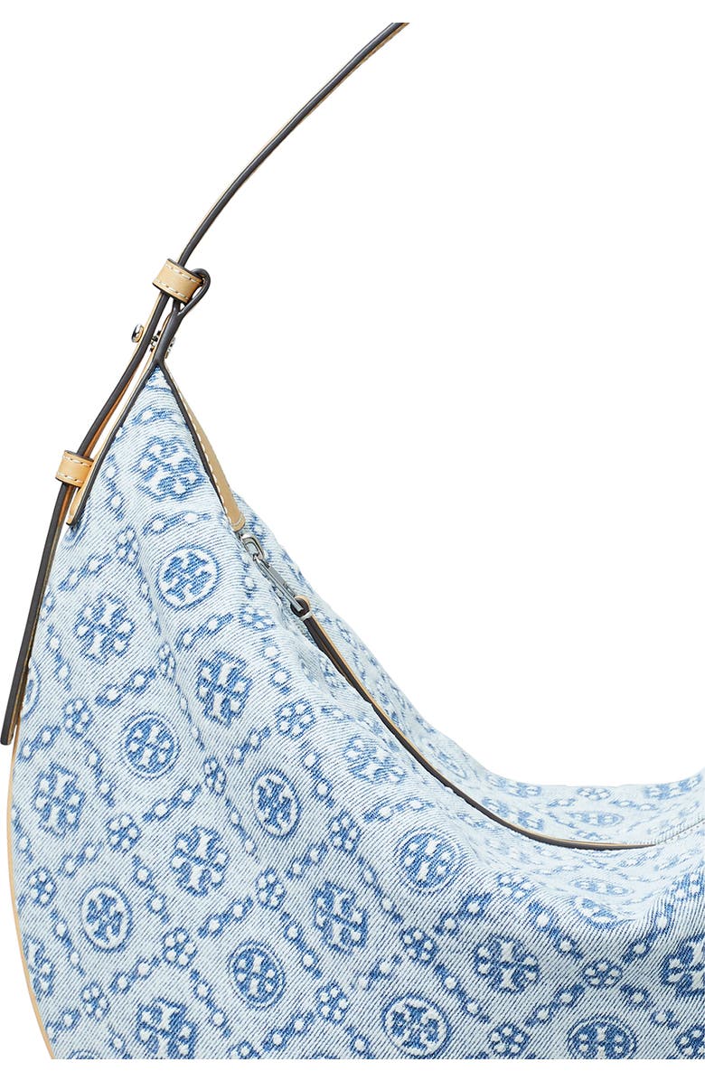 Tory Burch T Monogram Denim Shoulder Bag, Alternate, color,