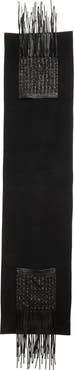 Lafayette 148 New York Wool & Cashmere Scarf with Macramé Leather Fringe