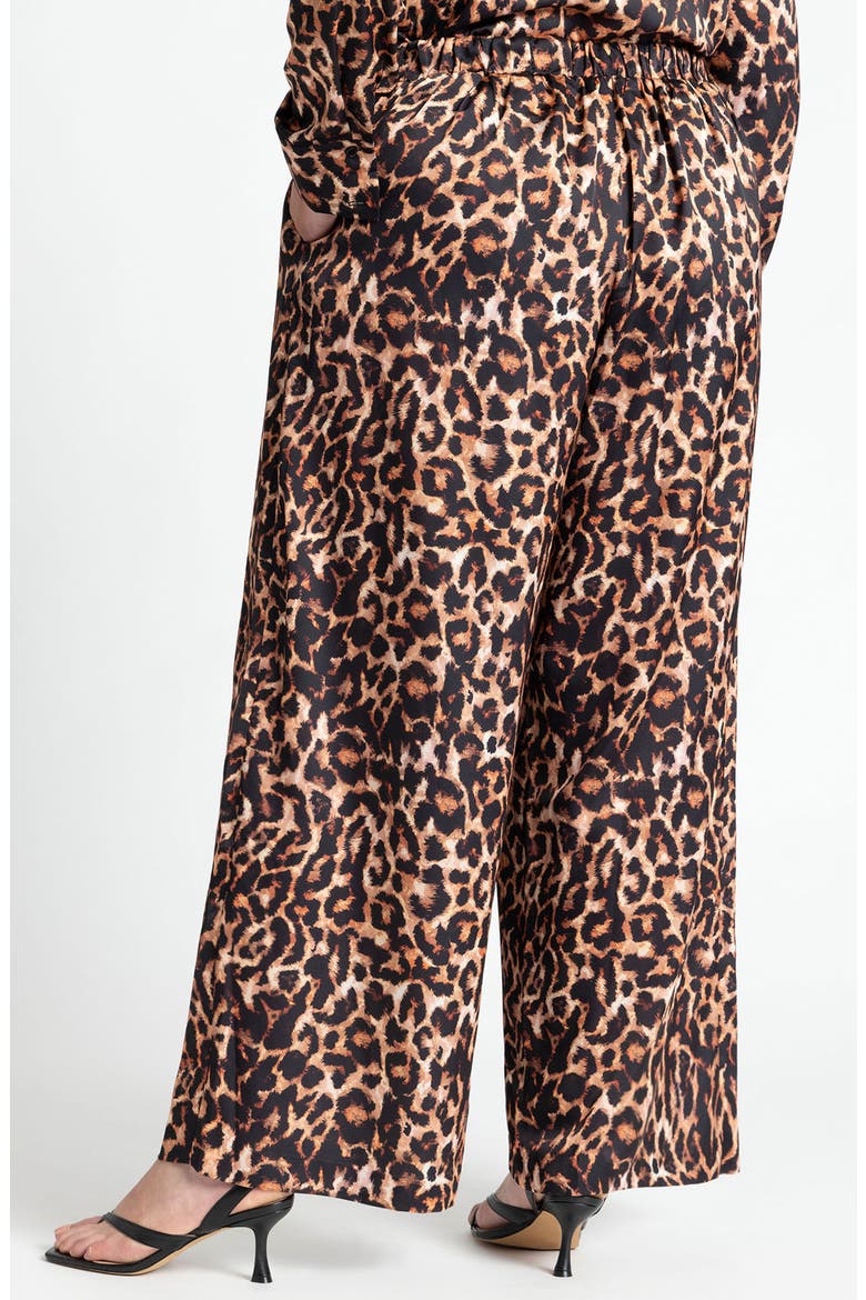 Print Pull-On Wide Leg Pants, Alternate, color, CARMELA LEOPARD
