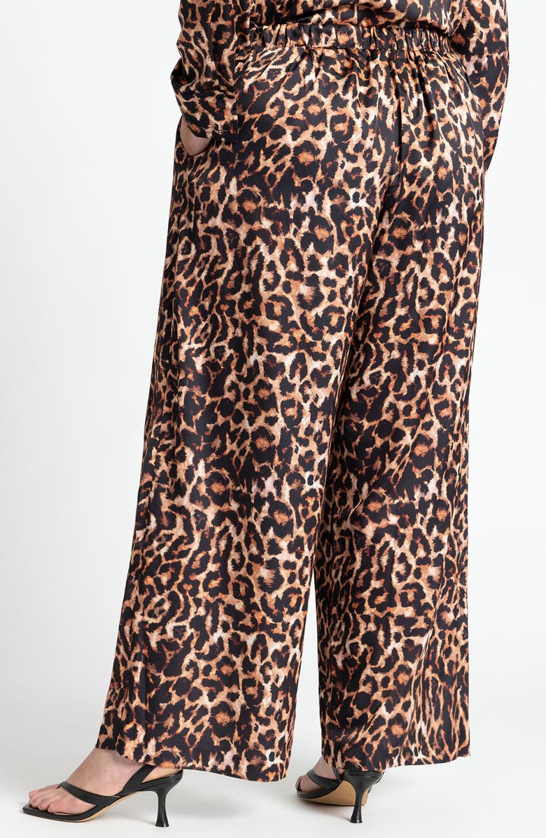 ELOQUII Print Pull-On Wide Leg Pants, Alternate, color,