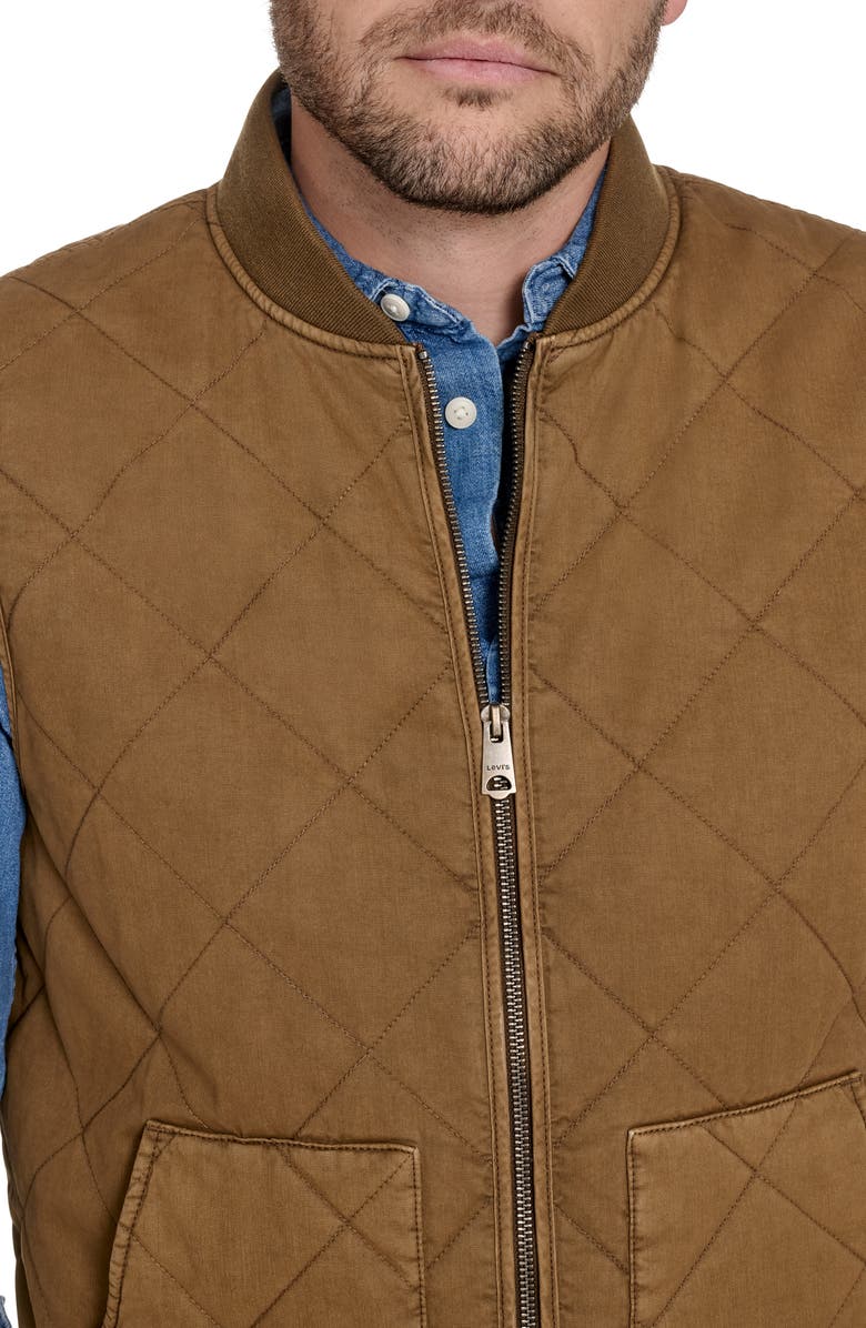 Levi's<sup>®</sup> Diamond Quilted Workwear Vest, Alternate, color, Worker Brown