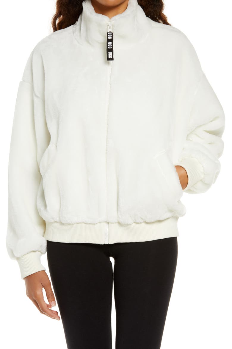 Laken Plush Fleece Jacket, Alternate, color, CREAM