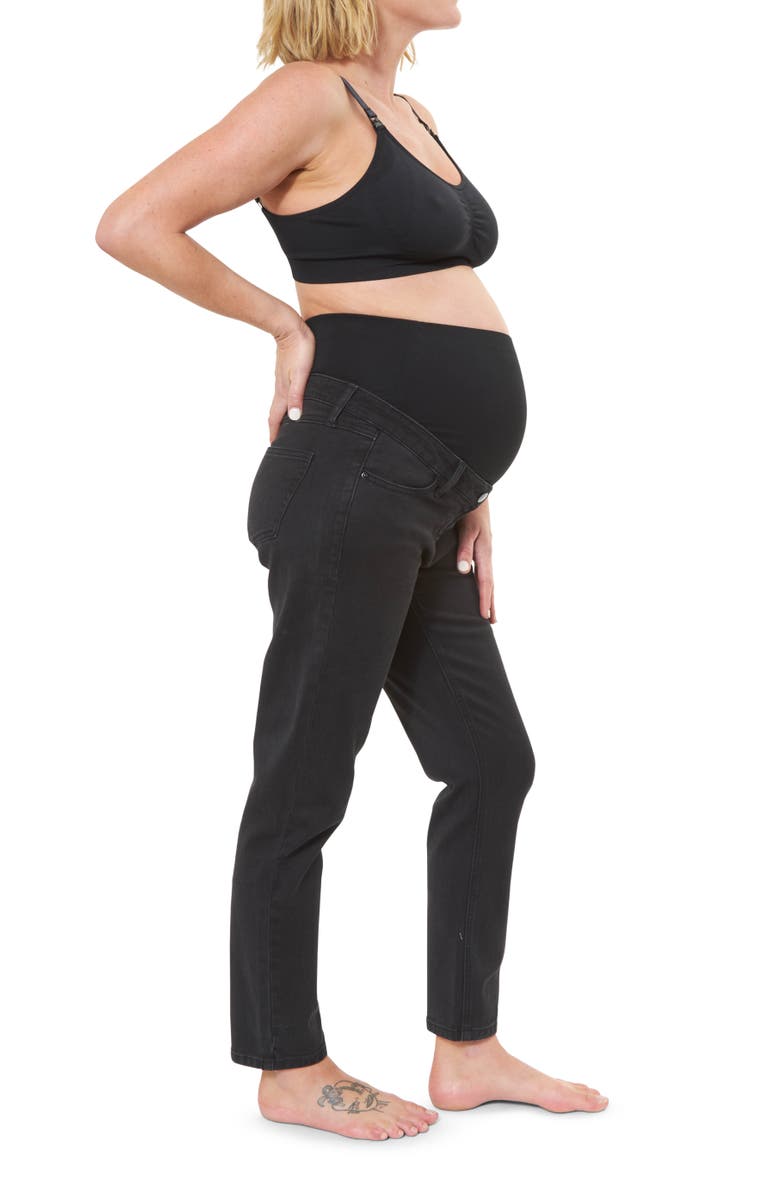 Ripe Maternity Hunter Over Bump Crop Jean, Alternate, color, Black