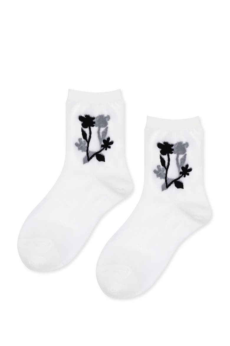 Shadowplay Sheer Quarter Socks, Main, color, WHITE