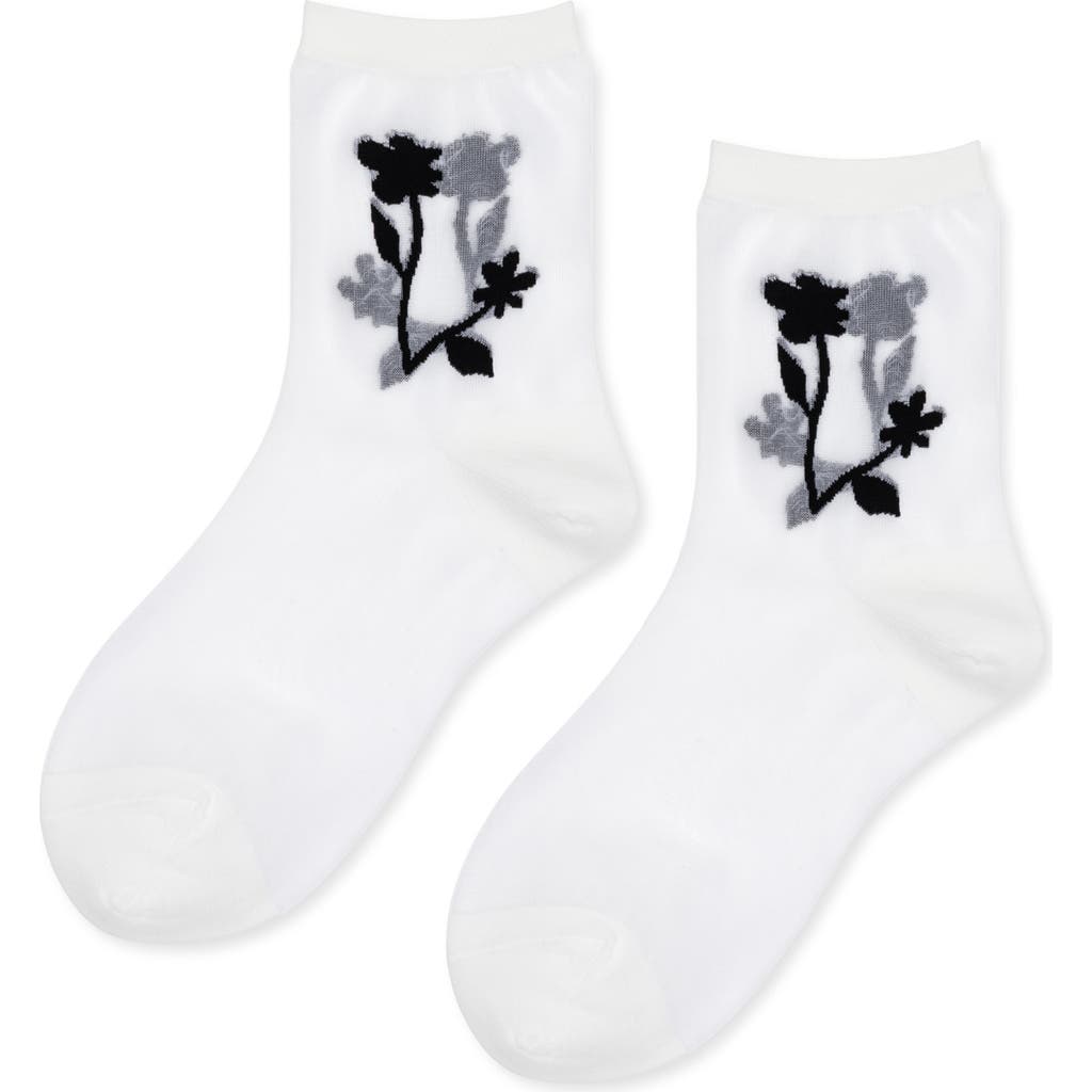 Hansel From Basel Shadowplay Sheer Quarter Socks In White