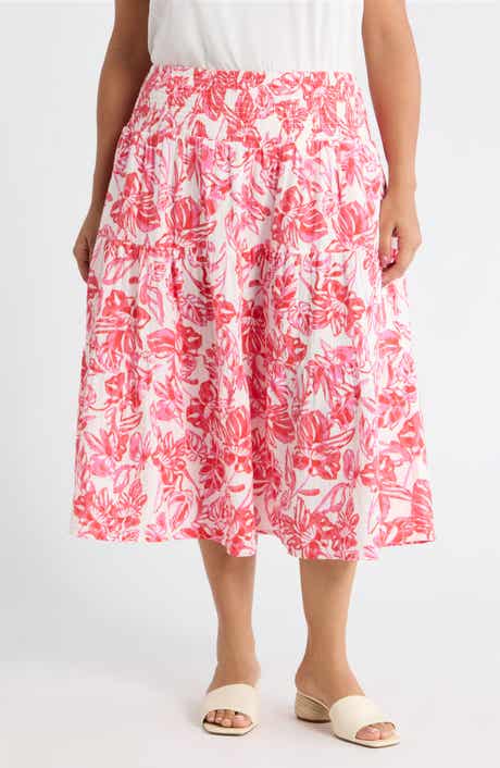 Tiered Cotton Gauze Midi Skirt