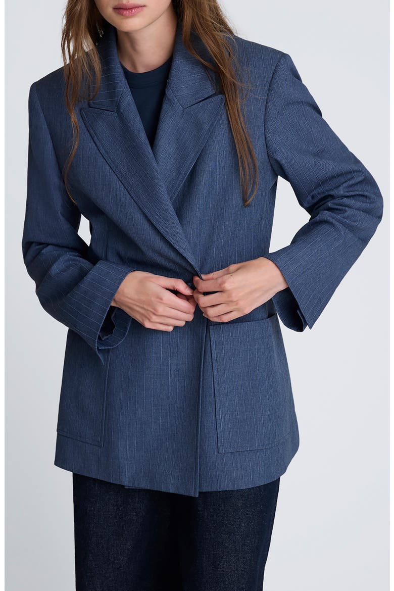 Contour Double Breasted Jacket, Main, color, CADET BLUE MULTI