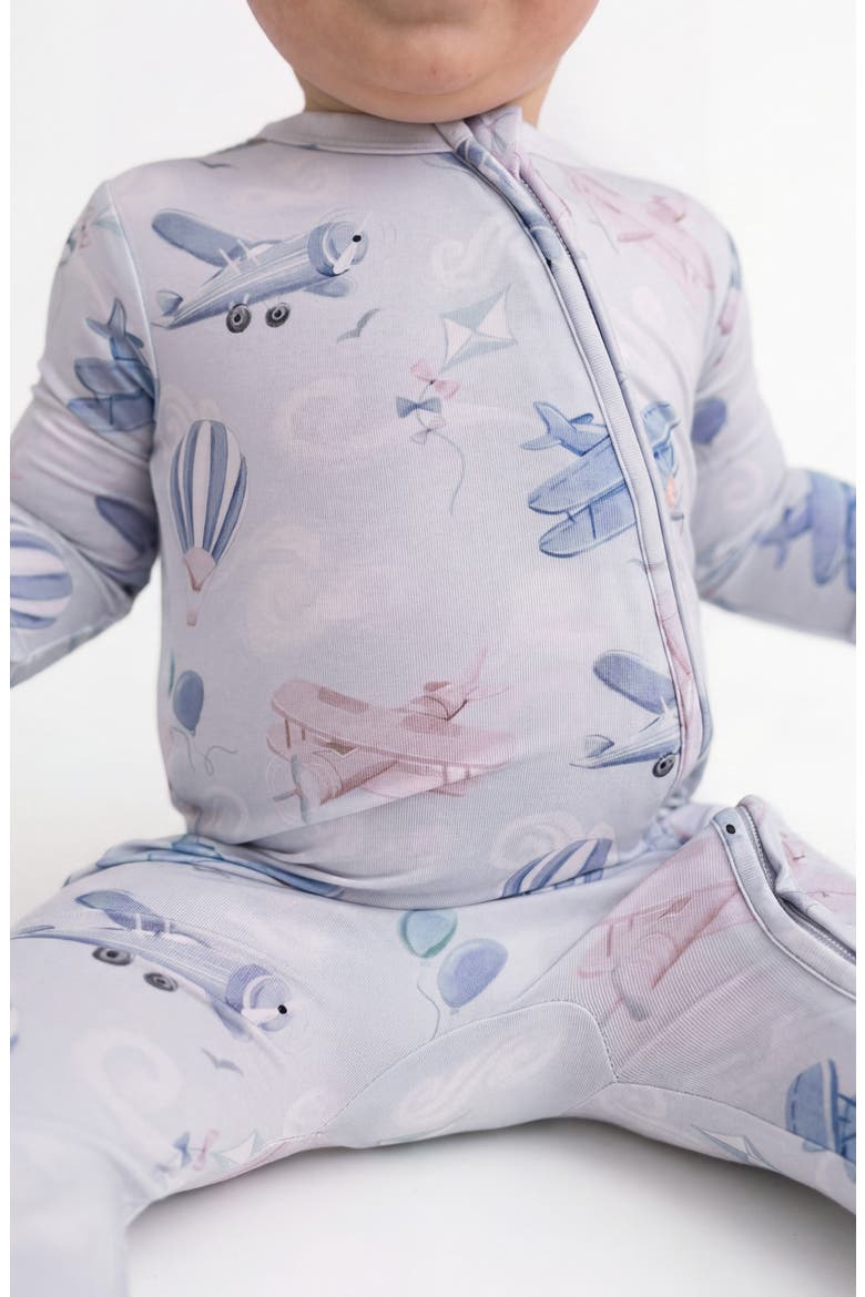 Zip Front Footie, Alternate, color, POSH PILOTS