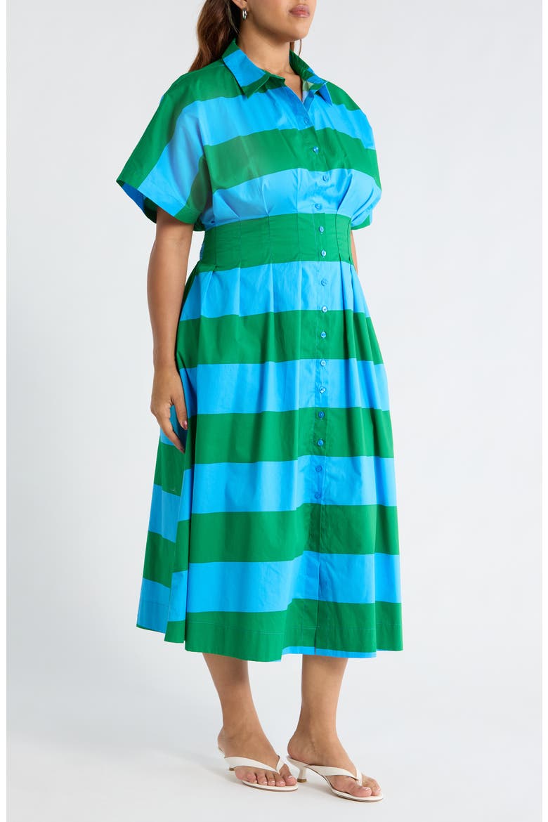 Wilderra Stripe Shirtdress, Alternate, color, BLUE-GREEN-STRIPE