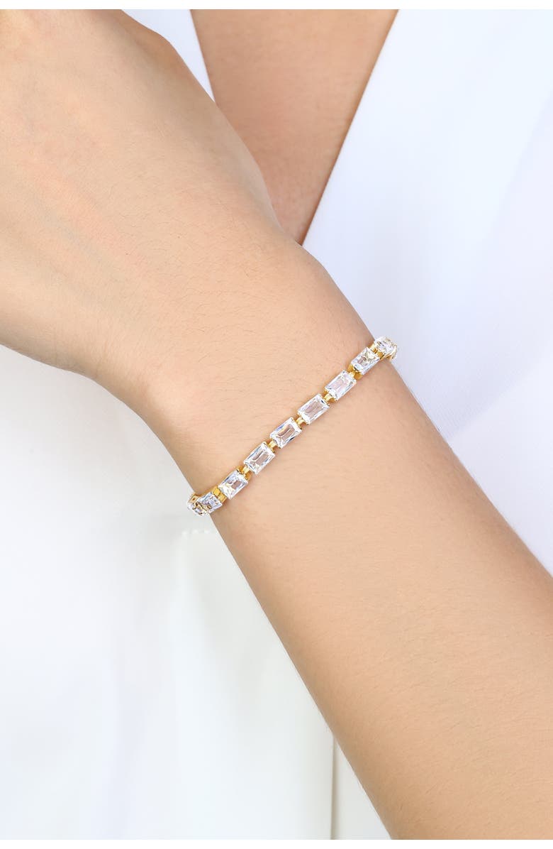 Mint & Lily Baguette Tennis Bracelet, Alternate, color, Gold-Tone