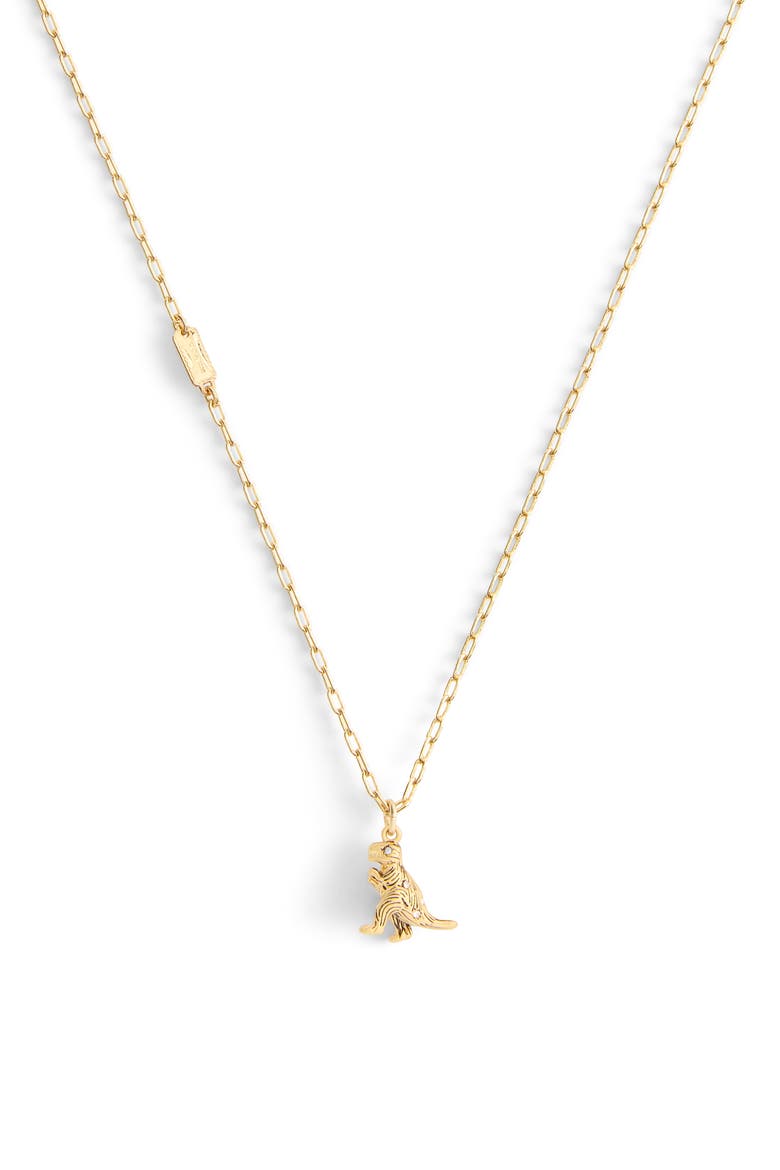 Brushed Rexy Short Pendant Necklace, Alternate, color, SHINY GOLD