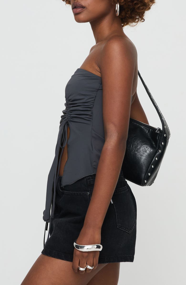 Princess Polly Dessy Asymmetric Hem Strapless Stretch Top, Alternate, color, 