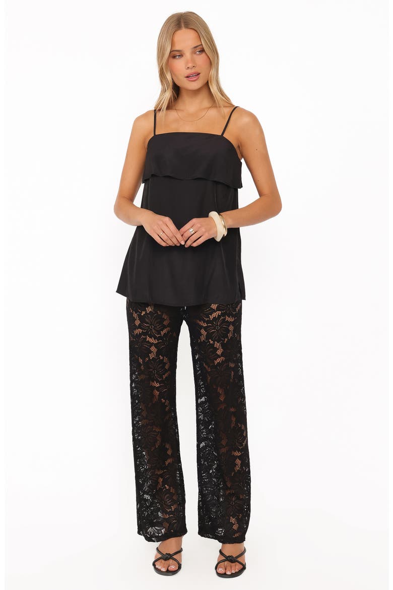 Ethel Lace 2-Piece Camisole and Wide Leg Pants Set, Alternate, color, BLACK