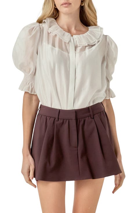 Ruffled Organza Top