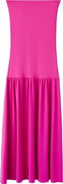 MANGO Strapless Drop Waist Midi Dress