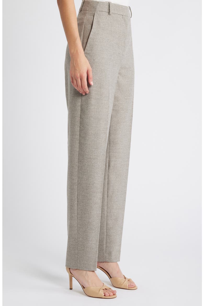 Tabitha Wool Blend Straight Leg Pants, Alternate, color, BEIGE MELANGE FLANNEL