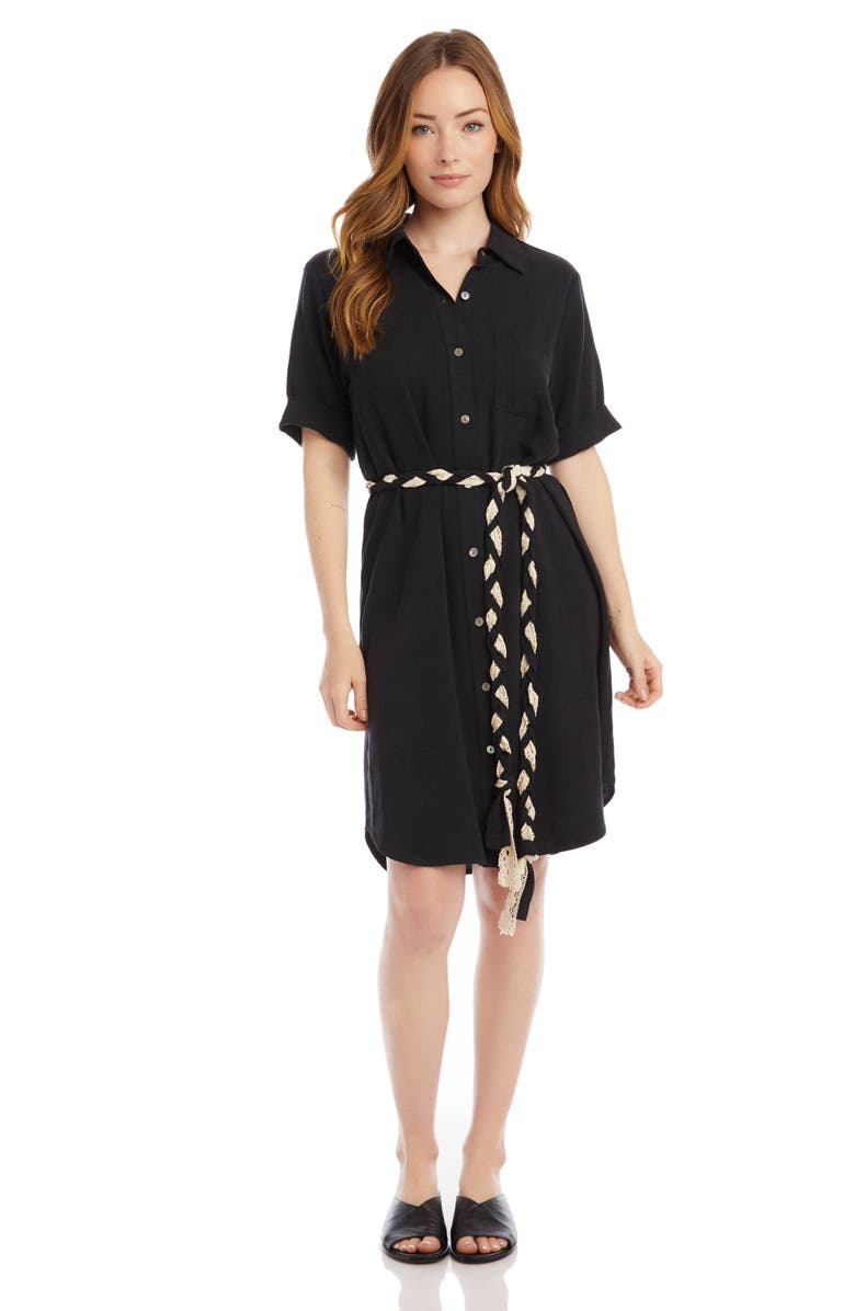 Karen Kane Braided Belt Shirtdress, Alternate, color, 