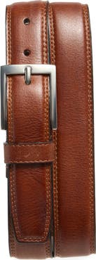 Johnston & Murphy Double Stitch Leather Belt