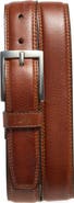 Johnston & Murphy Double Stitch Leather Belt