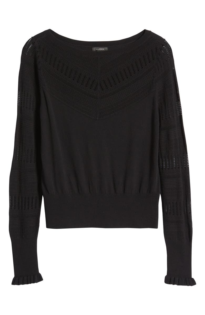 Halogen<sup>®</sup> Boatneck Pointelle Sweater, Alternate, color,