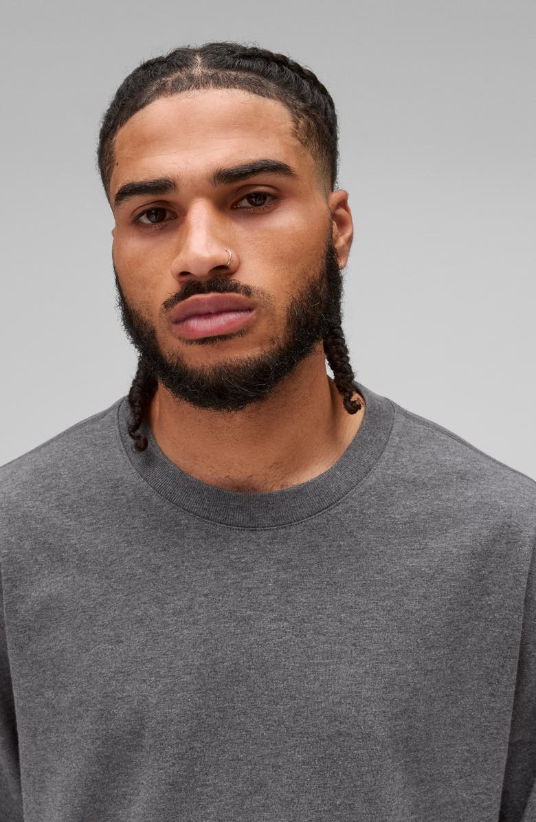 Reigning Champ Midweight Jersey Standard Long Sleeve T-Shirt, Alternate, color, Heather Carbon