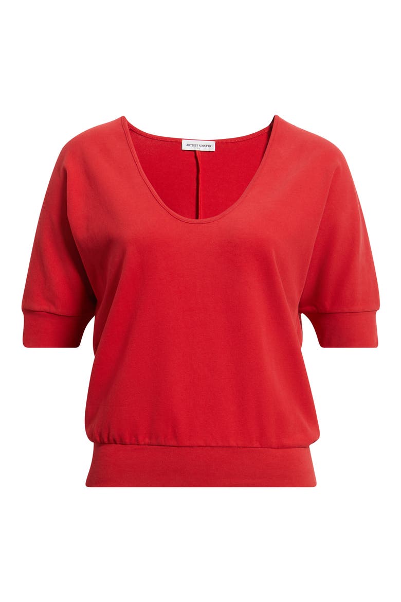 Logan Scoop Neck Top, Alternate, color, CHERRY